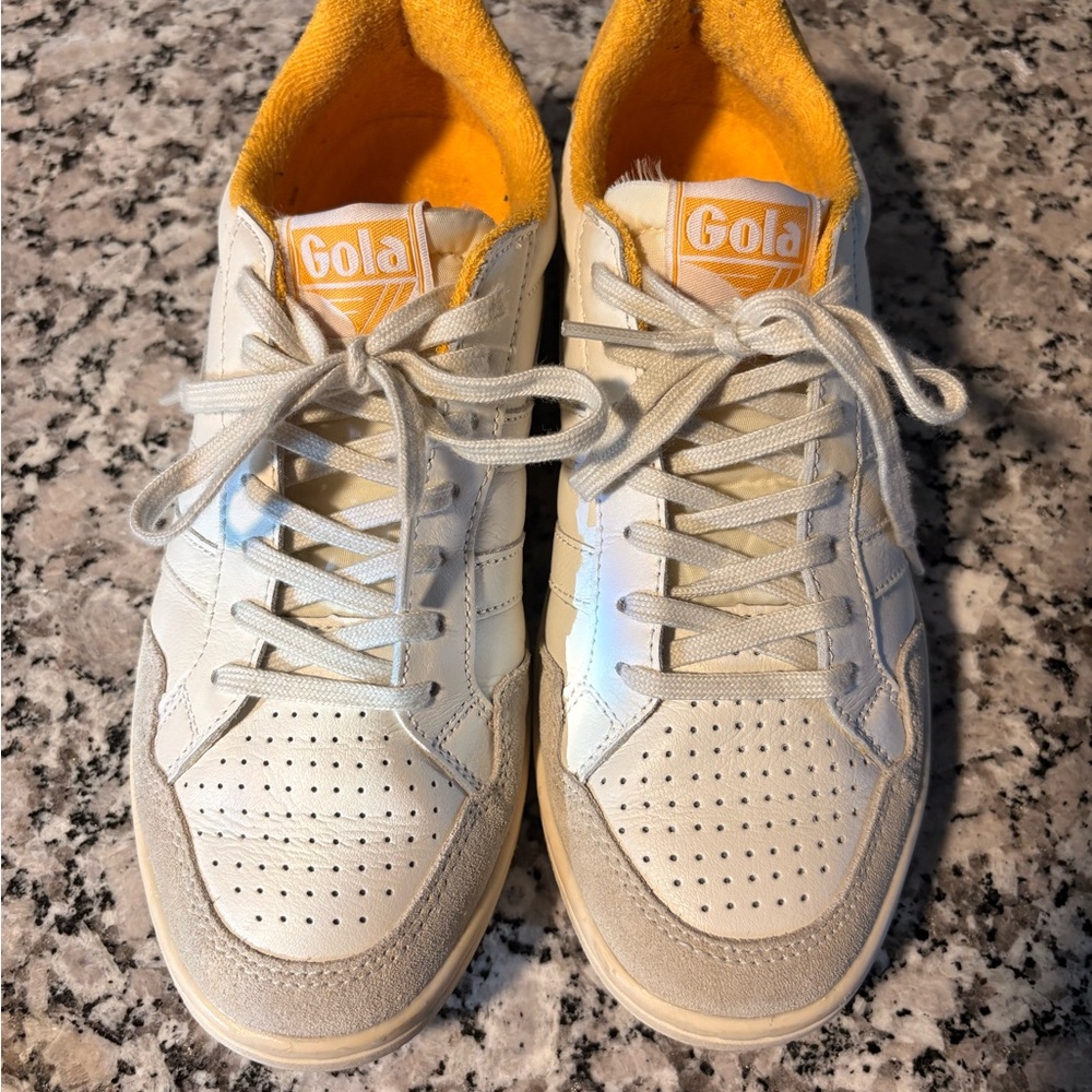 Gola Women’s White Sneakers with Orange Highlights
